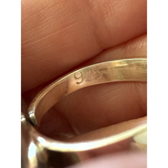 Sterling Silver Wild Horse Stone Ring Size 9 Floral Design - Picture 6 of 7